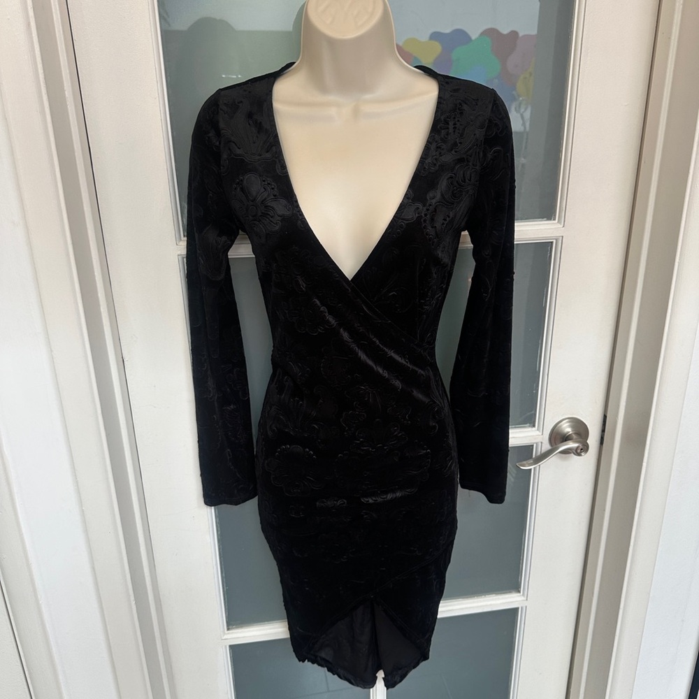 Elegant Black Wrap Dress